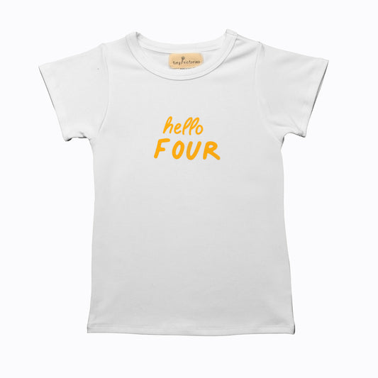 Hello Four Birthday T-Shirt